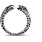 Serpente a due teste anello in argento
