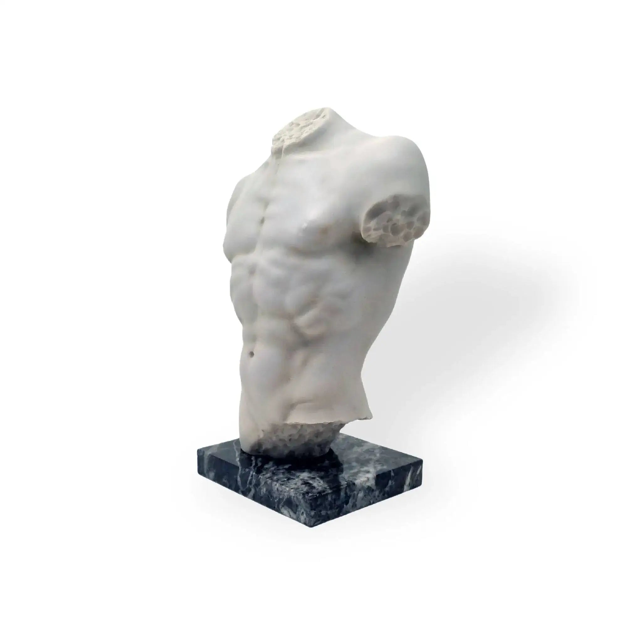 Statua busto torso maschile in marmo