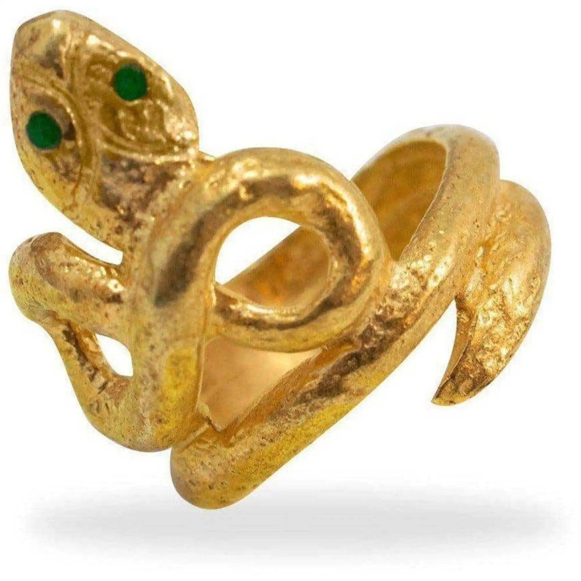 Anello di Pompei serpente intrecciato placcato oro 18 kt